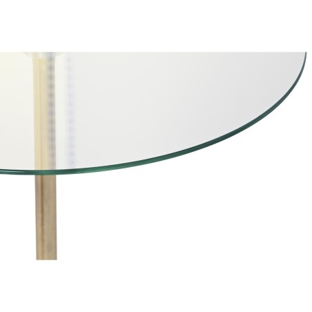 Tavolo aggiuntivo DKD Home Decor Nero Trasparente Dorato Cristallo Acc