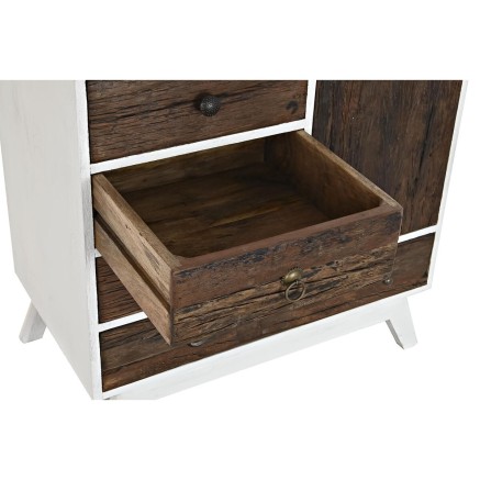 Cajonera DKD Home Decor Metal Blanco Colonial Marrón oscuro Madera de 2