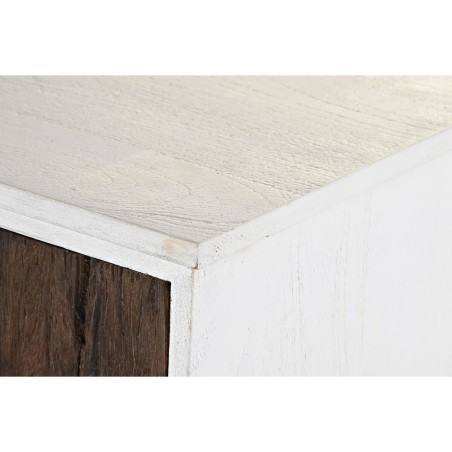 Cassettiera DKD Home Decor Metallo Bianco Coloniale Marrone scuro Legn