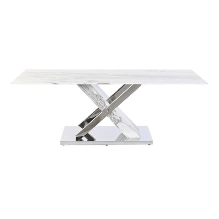 Hoofdtafel DKD Home Decor Wit Zilverkleurig Kristal Staal 120 x 60 x 4 2