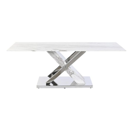 Tischdekoration DKD Home Decor Weiß Silberfarben Kristall Stahl 120 x