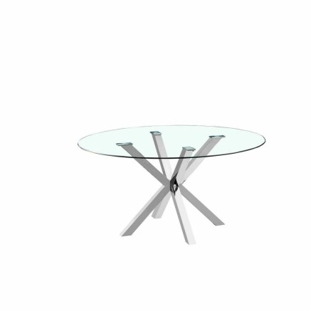 Tavolo da Pranzo DKD Home Decor 110 x 110 x 76 cm Cristallo Argentato