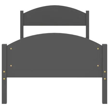 Cadre de lit sans matelas gris foncé pin massif 100x200 cm