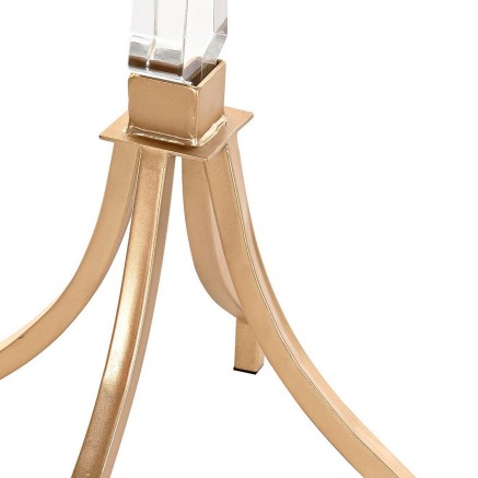 Mesa auxiliar DKD Home Decor Dorado Metal Acrílico (42 x 42 x 60 cm) 2