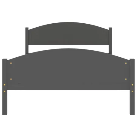 Cadre de lit sans matelas gris foncé pin massif 120x200 cm