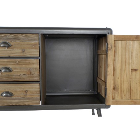 Credenza DKD Home Decor 144 x 45 x 75 cm Abete Naturale Metallo Grigio