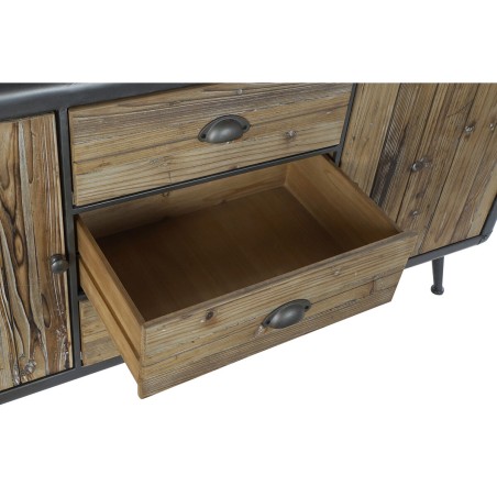 Credenza DKD Home Decor 144 x 45 x 75 cm Abete Naturale Metallo Grigio