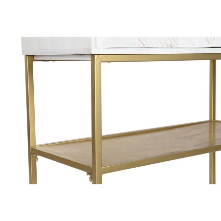 Buffet DKD Home Decor Blanc Doré Métal Bois de manguier 91 x 44 x 15