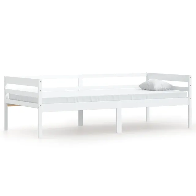Cadre de lit sans matelas blanc bois de pin massif 90x200 cm