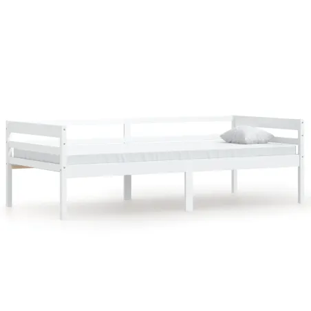 Cadre de lit sans matelas blanc bois de pin massif 90x200 cm
