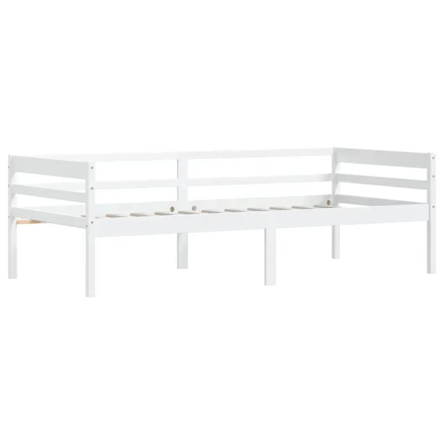 Cadre de lit sans matelas blanc bois de pin massif 90x200 cm
