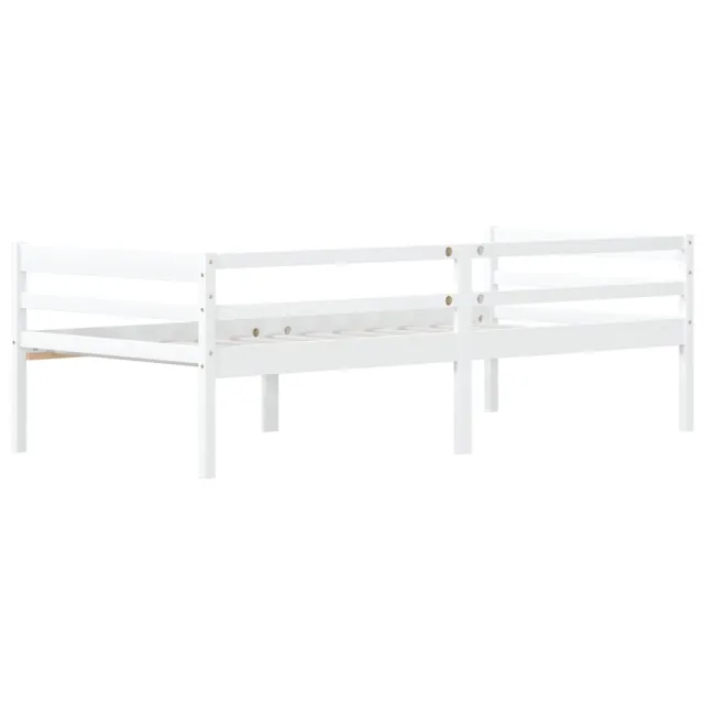 Cadre de lit sans matelas blanc bois de pin massif 90x200 cm