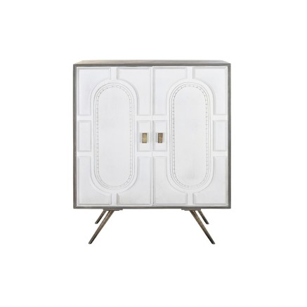 Aparador DKD Home Decor Blanco Gris Dorado Latón Madera de mango 93 x 2