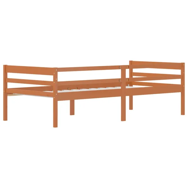 Cadre de lit sans matelas Marron miel Bois pin massif 90x200 cm