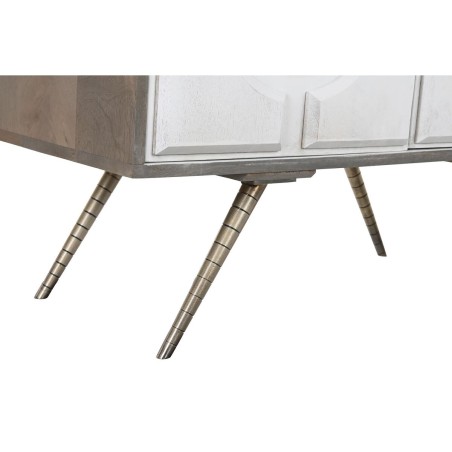 Credenza DKD Home Decor Bianco Grigio Dorato Ottone Legno di mango 93
