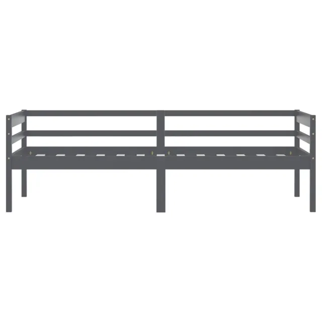 Cadre de lit sans matelas gris foncé bois pin massif 90x200cm