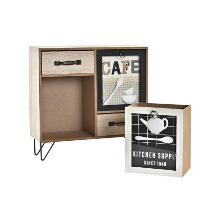 Mueble de cocina DKD Home Decor Marrón Negro Verde 30 x 10 x 29 cm Co