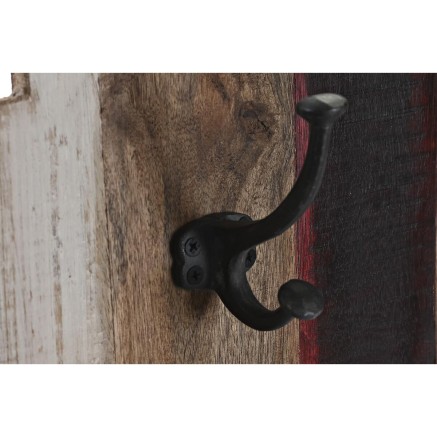 Wandkapstok DKD Home Decor Wit Natuurlijk Donkerbruin Hout Metaal 83,5 2