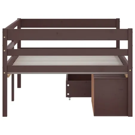 Cadre de lit avec rangement sans matelas marron foncé 90x200 cm