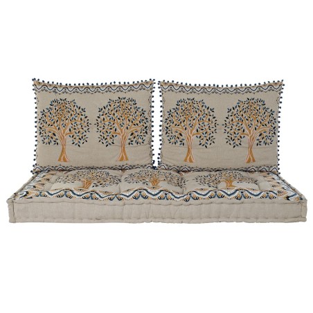 Leunstoel DKD Home Decor Geel Blauw Beige 145 x 76 x 1 cm