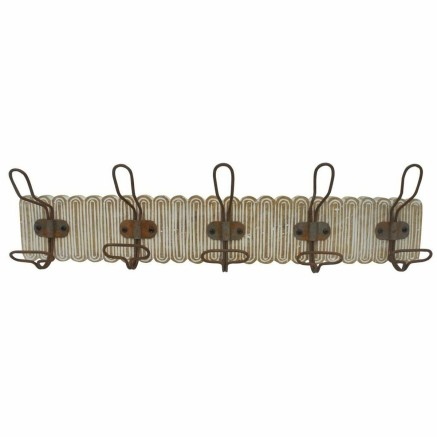 Wandkapstok DKD Home Decor Koloniaal Ijzer Mangohout 61 x 10 x 21 cm D