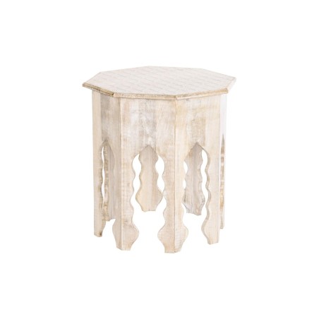 Table d'appoint DKD Home Decor 49 x 49 x 53,5 cm Marron Blanc Bois de