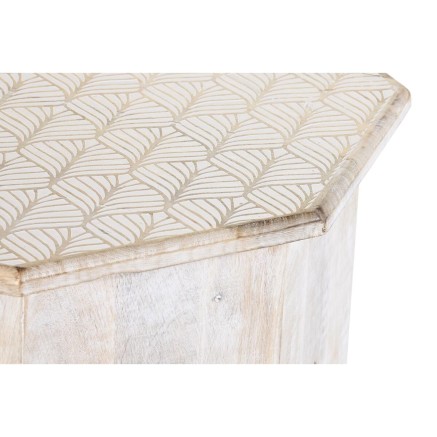 Table d'appoint DKD Home Decor 49 x 49 x 53,5 cm Marron Blanc Bois de 2