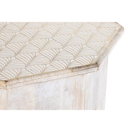 Table d'appoint DKD Home Decor 49 x 49 x 53,5 cm Marron Blanc Bois de