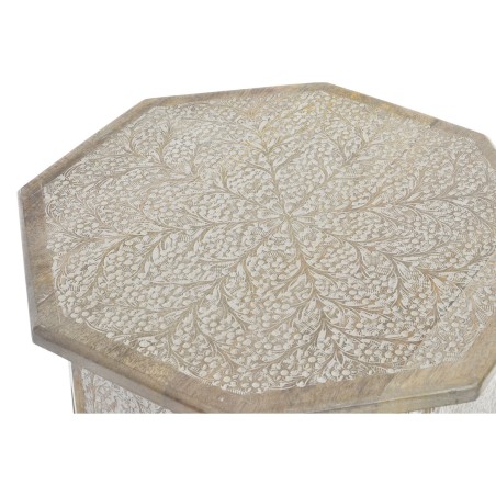 Table d'appoint DKD Home Decor 49 x 49 x 53,5 cm Marron Blanc Bois de