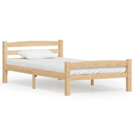 Cadre de lit sans matelas bois de pin massif 90x200 cm 2