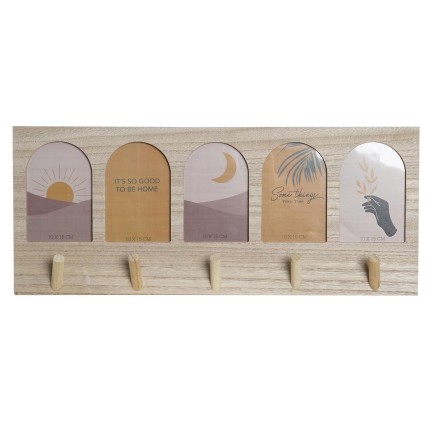 Garderobe DKD Home Decor 56 x 5 x 23,5 cm natürlich Bunt Holz MDF Boh