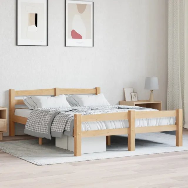 Cadre de lit sans matelas bois de pin massif 120x200 cm