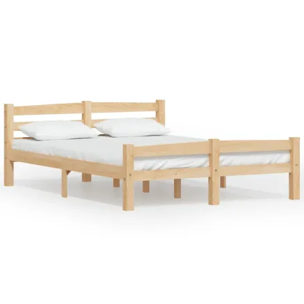 Cadre de lit sans matelas bois de pin massif 120x200 cm 2