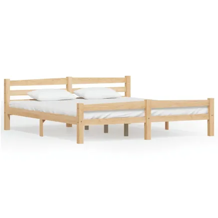 Cadre de lit sans matelas bois massif de pin 180x200 cm 2