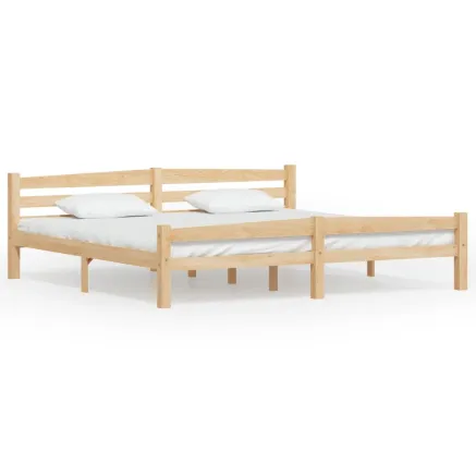 Cadre de lit sans matelas bois massif de pin 200x200 cm 2