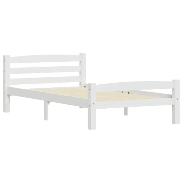 Cadre de lit sans matelas blanc bois de pin massif 90x200 cm