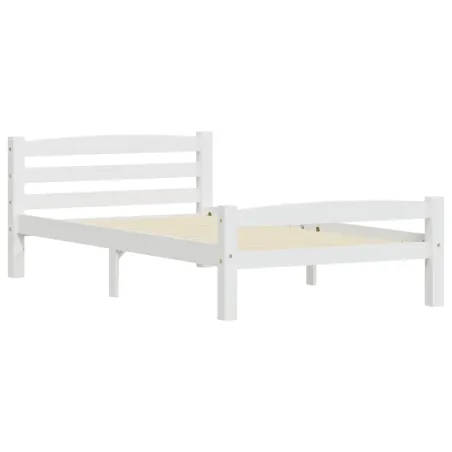 Cadre de lit sans matelas blanc bois de pin massif 90x200 cm