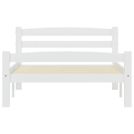 Cadre de lit sans matelas blanc bois de pin massif 90x200 cm