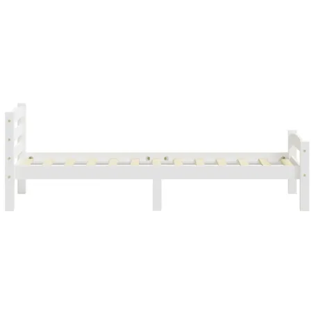 Cadre de lit sans matelas blanc bois de pin massif 90x200 cm