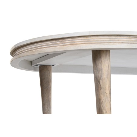 Table de Salle à Manger DKD Home Decor Blanc Doré Laiton Bois de man