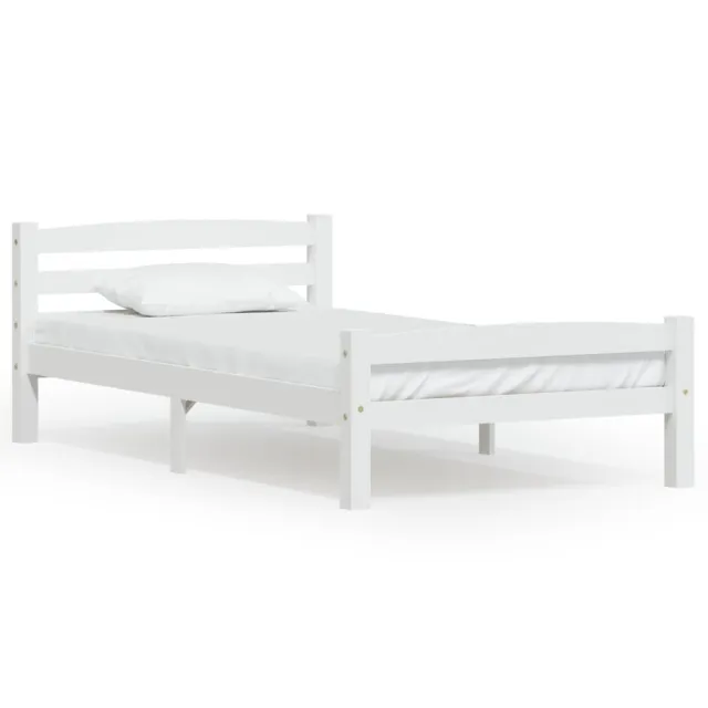 Cadre de lit sans matelas blanc bois de pin massif 100x200 cm