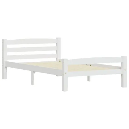 Cadre de lit sans matelas blanc bois de pin massif 100x200 cm