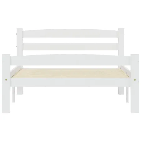 Cadre de lit sans matelas blanc bois de pin massif 100x200 cm