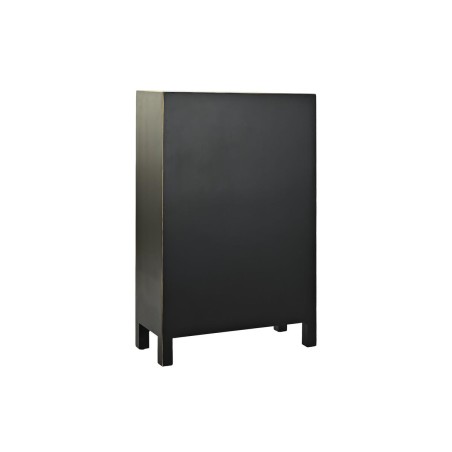 Cajonera DKD Home Decor Negro Dorado Abeto Madera MDF Oriental 63 x 28