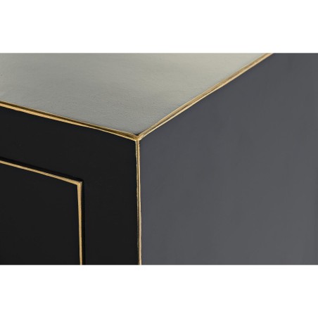Cajonera DKD Home Decor Negro Dorado Abeto Madera MDF Oriental 63 x 28