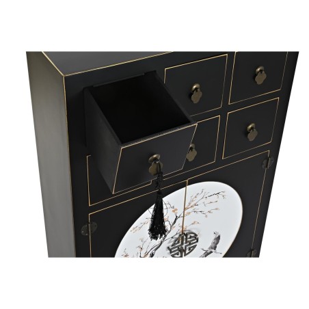 Chest of drawers DKD Home Decor Black Golden Fir MDF Wood Oriental 63