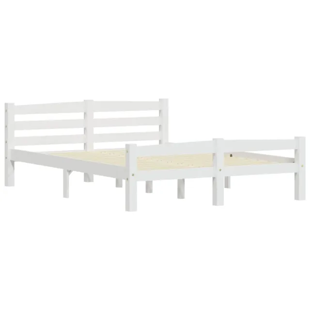 Cadre de lit sans matelas blanc bois de pin massif 120x200 cm