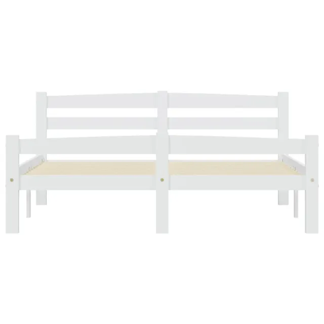 Cadre de lit sans matelas blanc bois de pin massif 120x200 cm