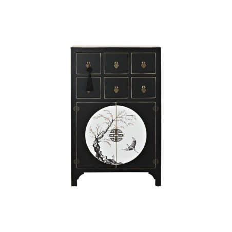Caisson à Tiroirs DKD Home Decor Noir Doré Sapin Bois MDF Oriental 6