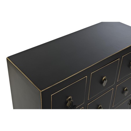 Caisson à Tiroirs DKD Home Decor Noir Doré Sapin Bois MDF Oriental 6